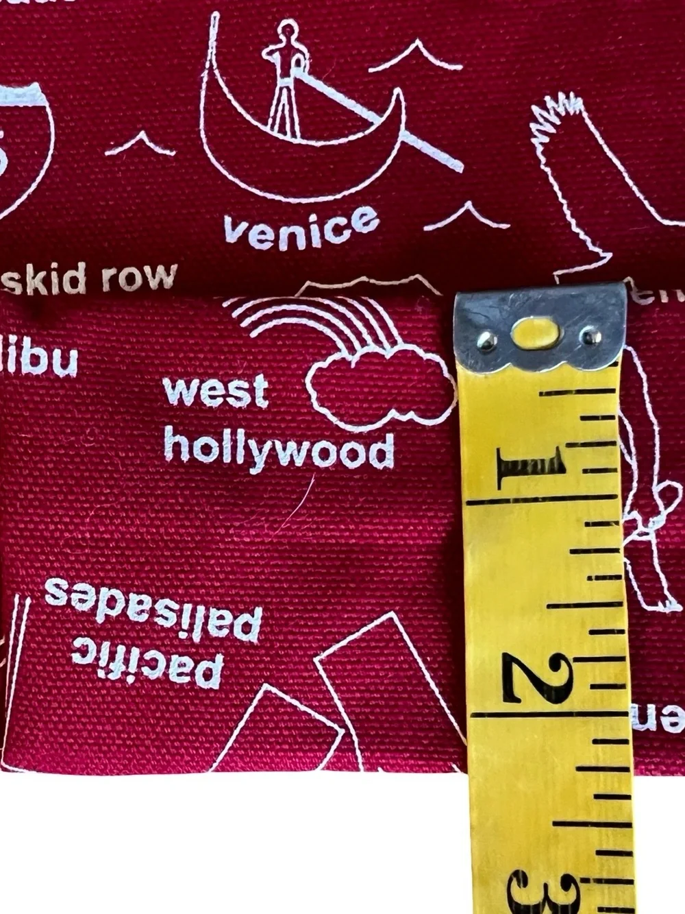 MAPTOTE Los Angeles LA California Red Canvas Zipped Pouch Made in USA Fun Gift